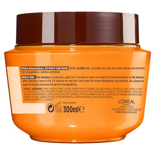 L'Oreal Paris Extraordinary Oil Mask Pot - back of pack